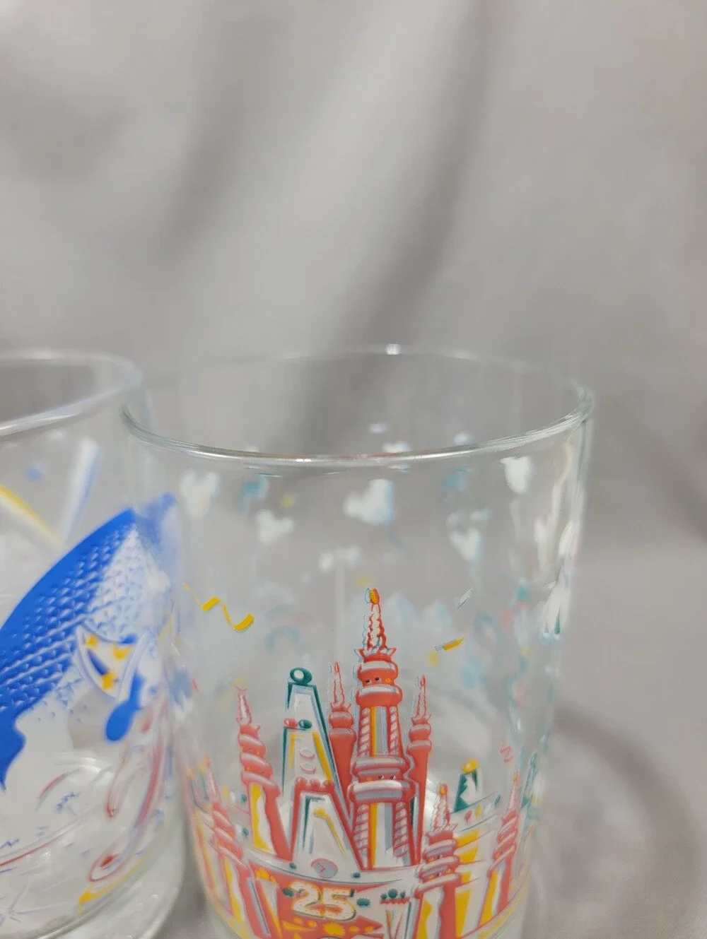 Vtg Disney Remember The Magic 25 Years McDonald's Glasses Mickey Donald Duck Lot